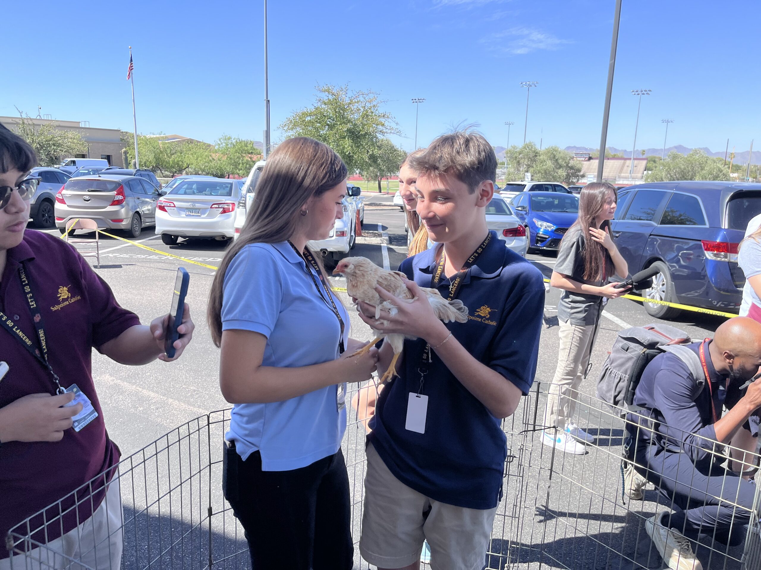 Students with chicken community period TRAK